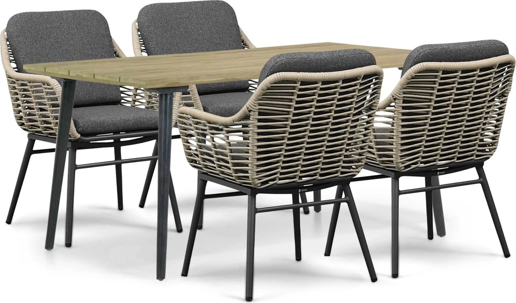 Tuinset 4 personen 180 cm Rope Grijs Coco Antoni/Montana