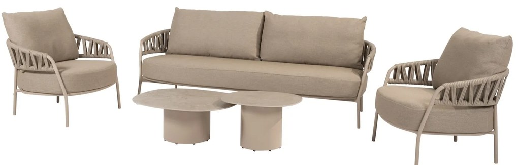 Calma stoel bank loungeset 5 delig rope latte Taste 4SO