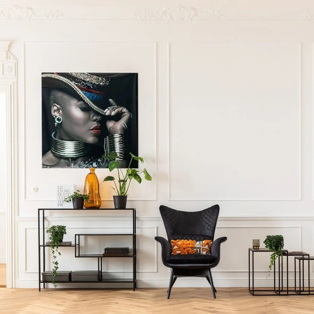 Laag Wandrek Staal Met Glas - 115x30x100cm.