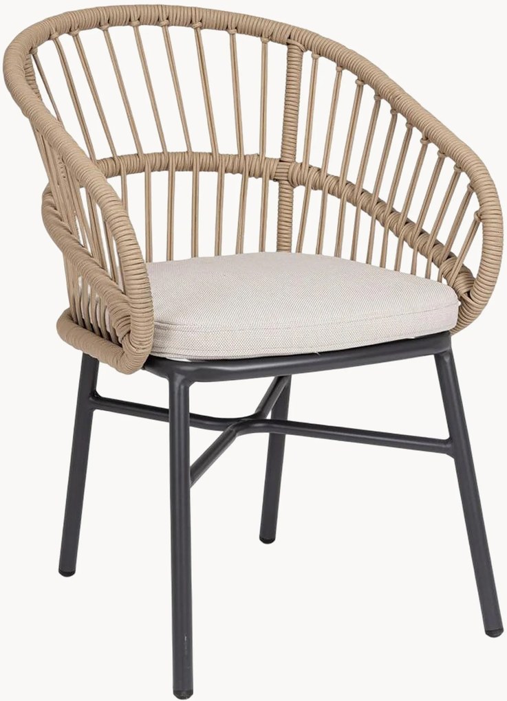 Stapelbare tuinstoelen Odivelas met armleuning, 2-delig