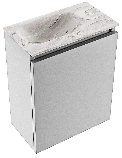 Mondiaz Ture DLux toiletmeubel 40cm plata met wastafel glace links met kraangat