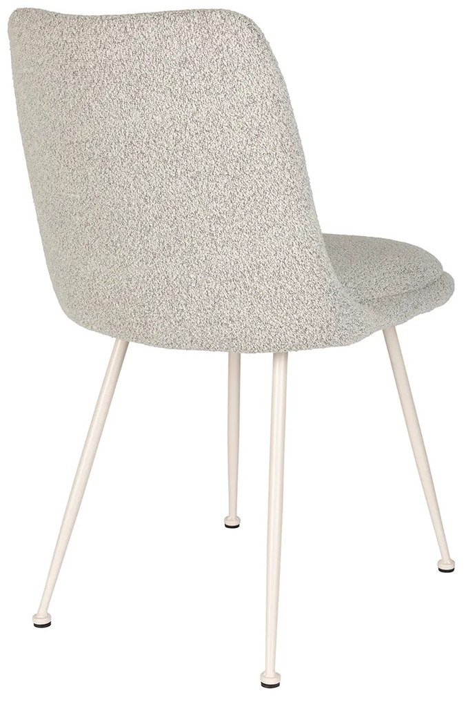 Moderne Eetkamerstoel Boucle Creme