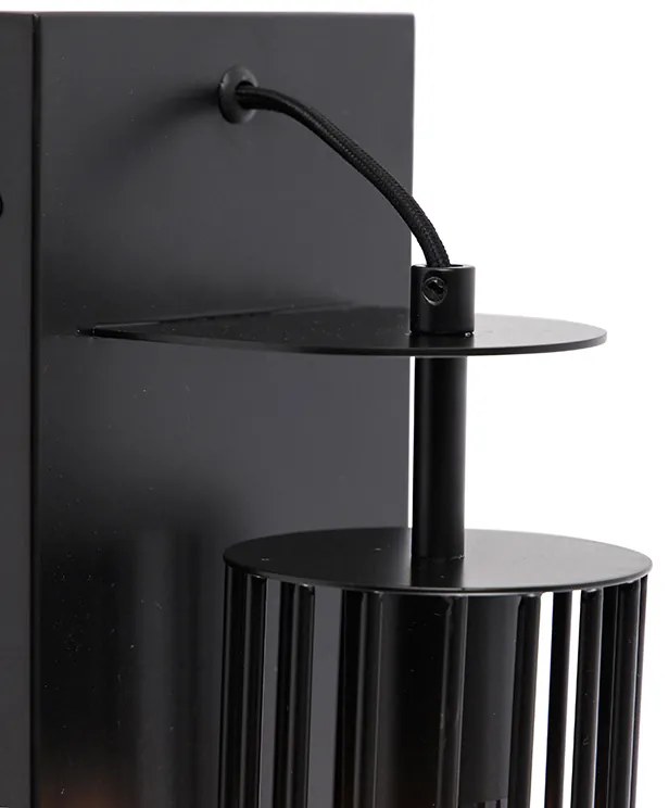 Moderne wandlamp zwart draad - Balenco Wazo Modern E27 Binnenverlichting Lamp