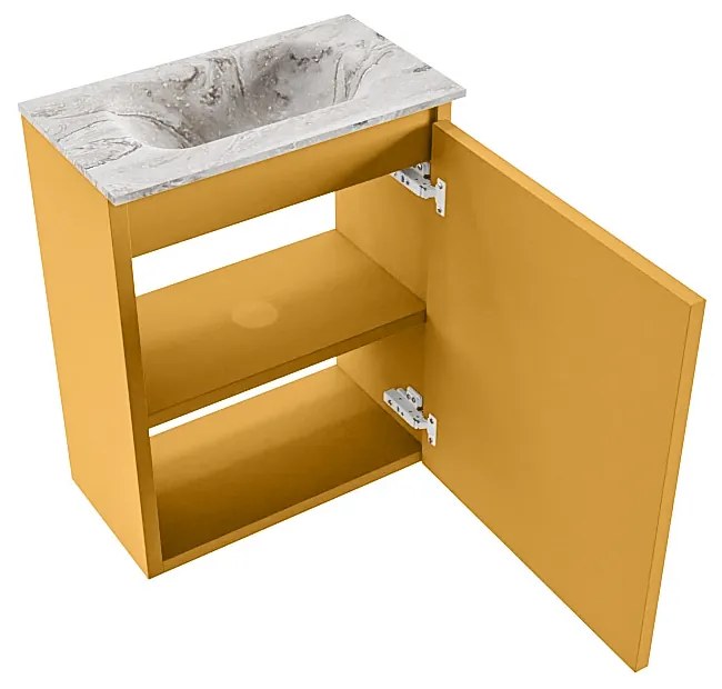 Mondiaz Ture DLux toiletmeubel 40cm ocher met wastafel glace midden zonder kraangat