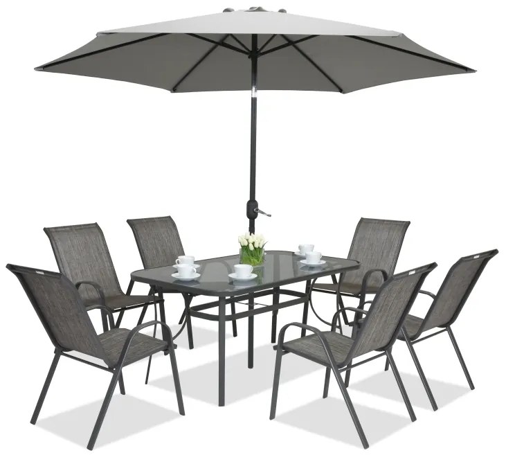 Dining tuinmeubels Modena Grijs voor 6 personen Garden Point