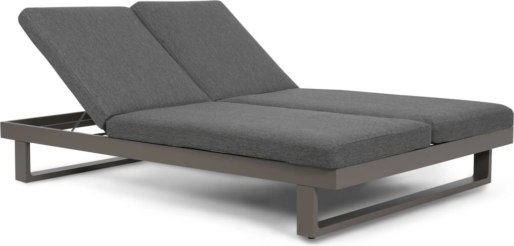 Lifestyle Garden Furniture Massimo Ligbed Met Kussen Antraciet/dark Grey Aluminium Grijs