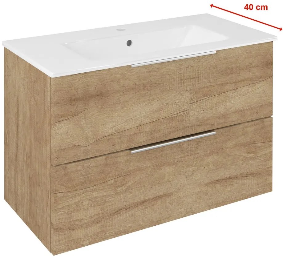 Sapho Cirasa Compact wastafel onderkast 78x39x54cm eiken