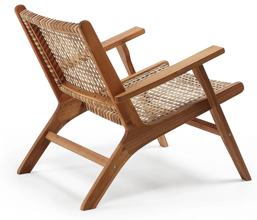Kave Home Grignoon Houten Fauteuil Met Riet