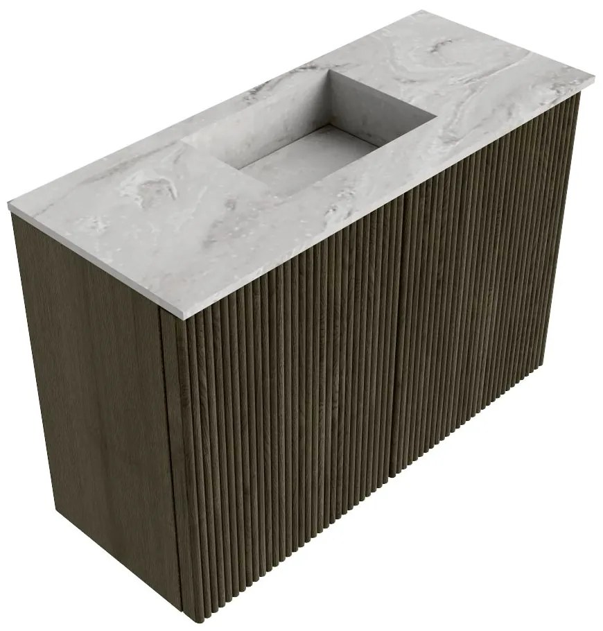 Mondiaz Joya DLux 60cm toiletmeubel shadow met wastafel faye midden zonder kraangat glace