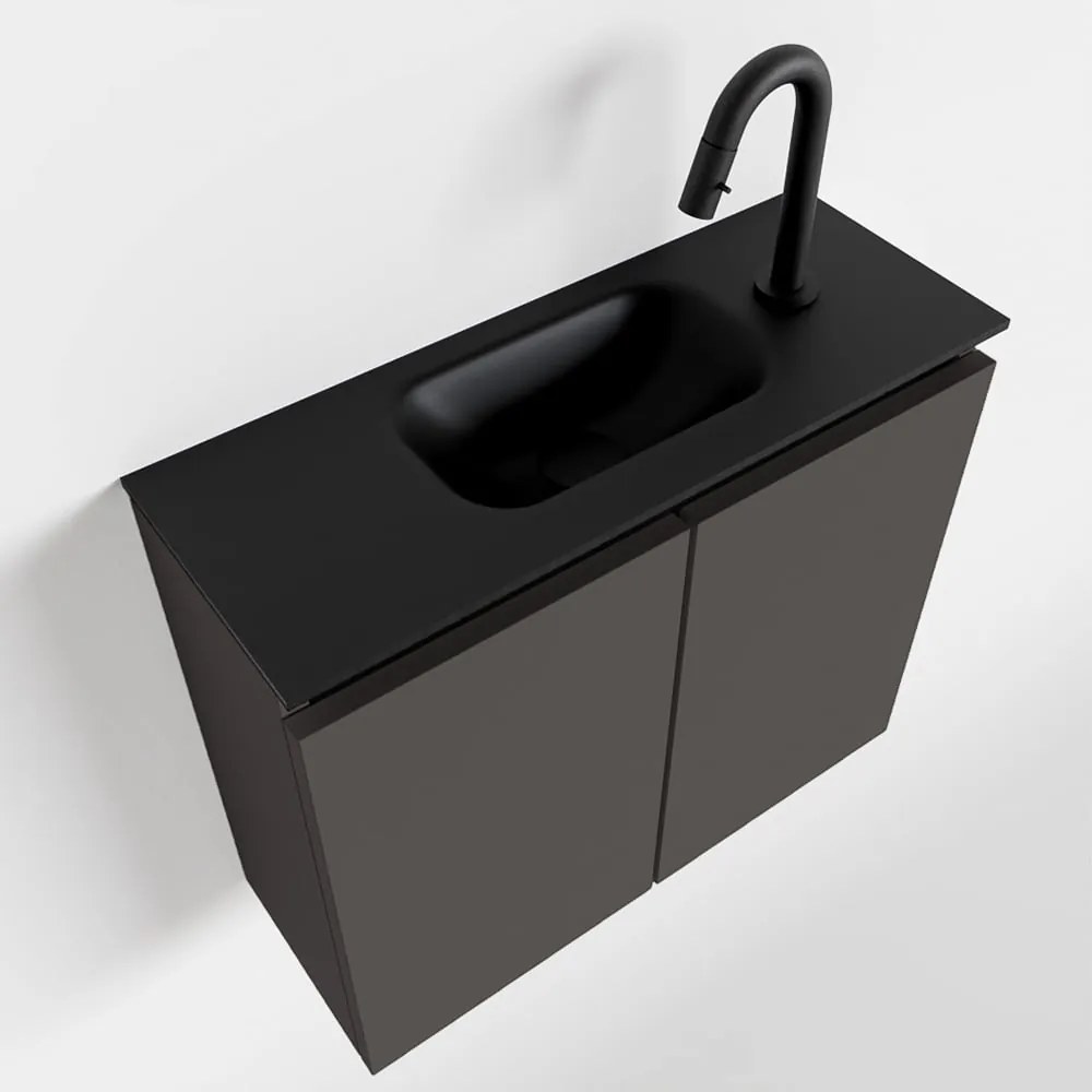 Mondiaz Ture 60cm toiletmeubel dark grey met wastafel urban midden 1 kraangat