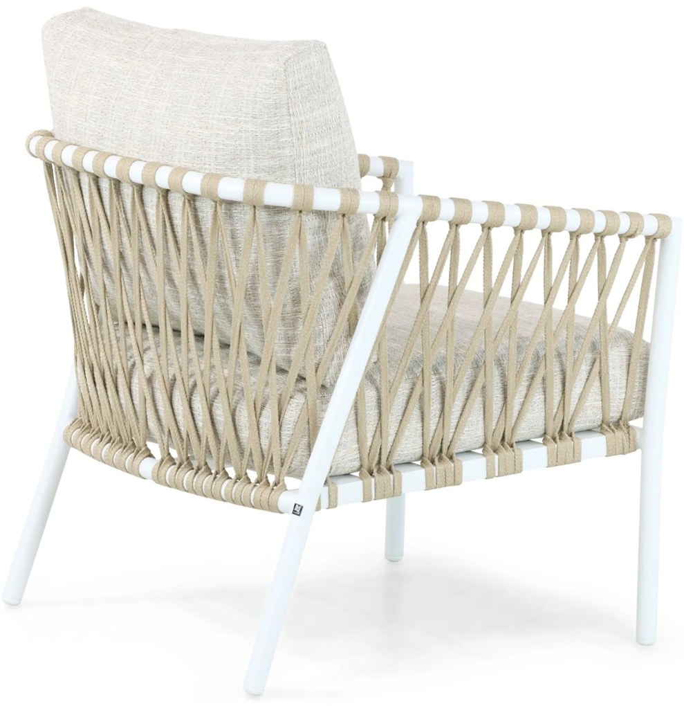 Stoel en Bank Loungeset 5 personen Aluminium/rope Wit  Lifestyle Garden Furniture Feraro