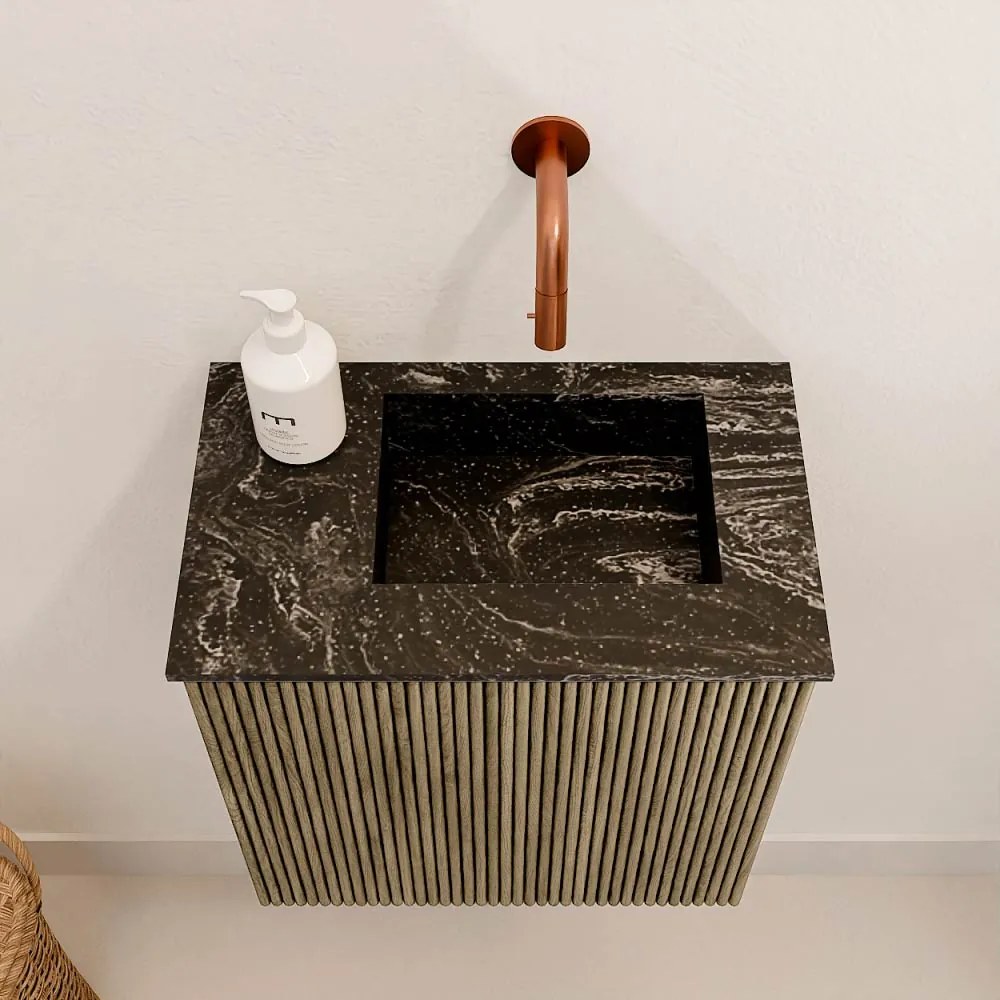 Mondiaz Joya DLux 40cm toiletmeubel dusk met wastafel faye rechts zonder kraangat lava