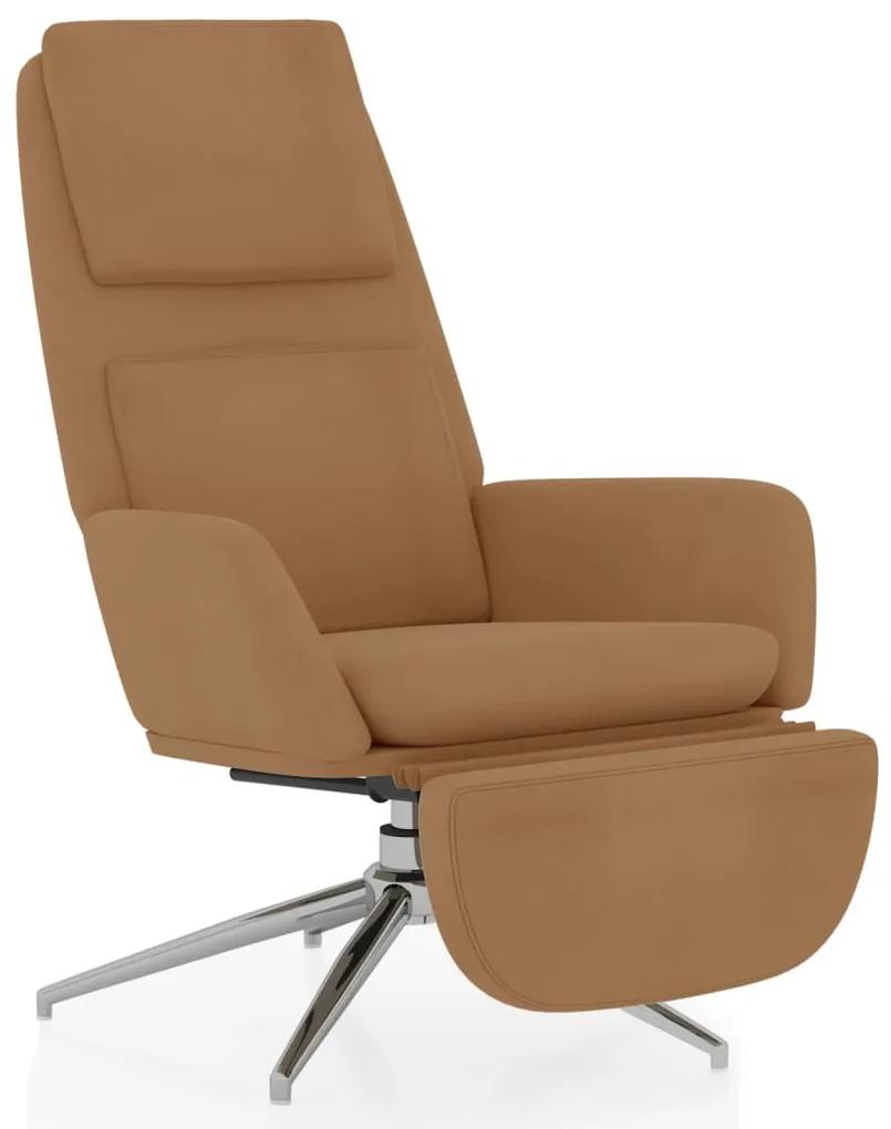 vidaXL Relaxstoel met voetensteun microvezelstof taupe