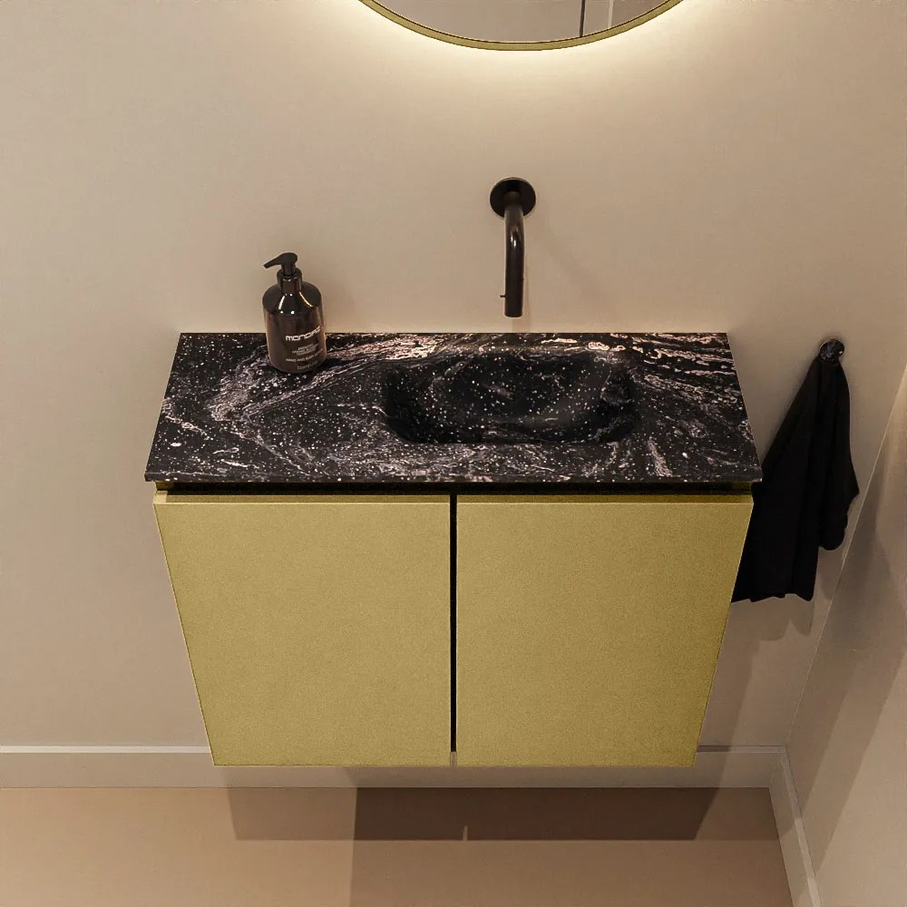 Mondiaz Ture DLux toiletmeubel 60cm oro met wastafel lava rechts zonder kraangat