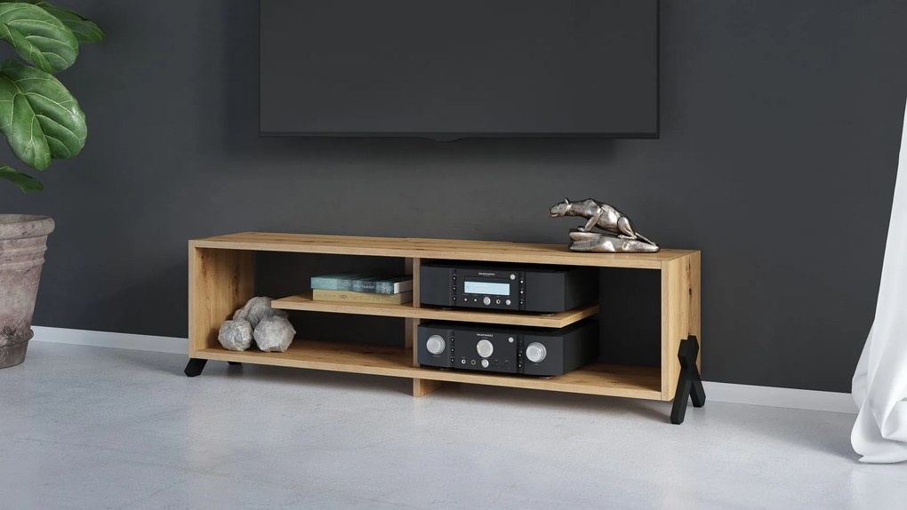VIK RTV-140 kast, Eik Artisan - MODERNE TV-MEUBEL VOOR DE WOONKAMER