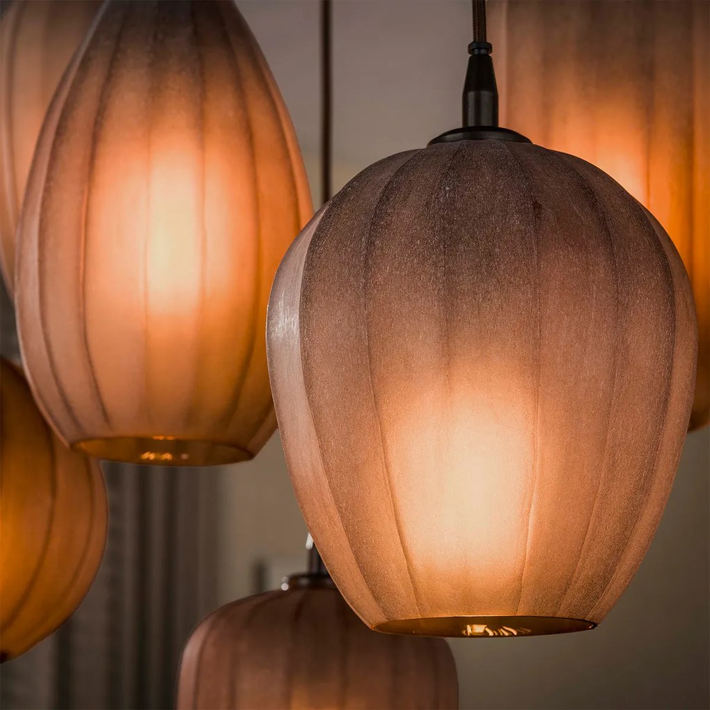 Hanglamp Met Bruin Frosted Glas Groot