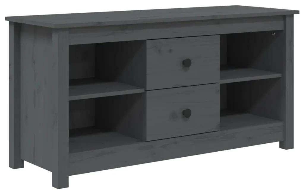 vidaXL Tv-meubel 103x36,5x52 cm massief grenenhout grijs