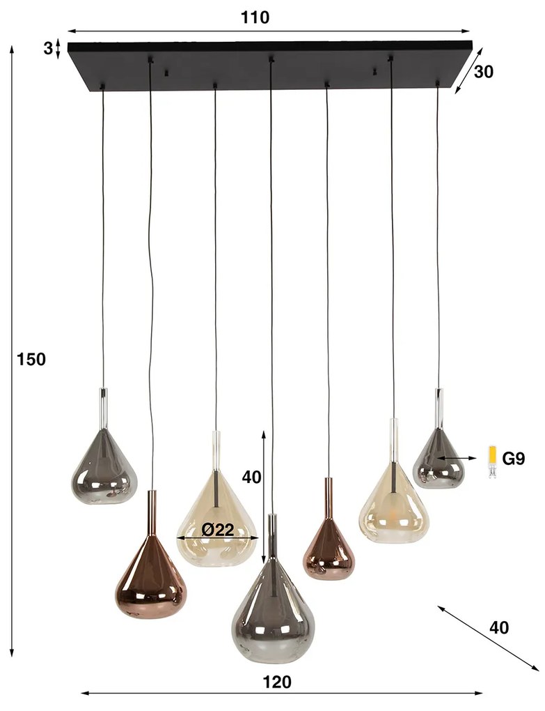 Design Hanglamp Gekleurd Glas