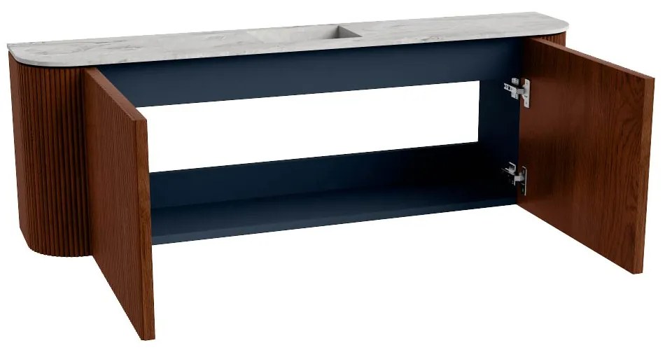 Mondiaz Joya DLux 125cm toiletmeubel ronding links/rechts ruby met wastafel faye midden 1 kraangat glace