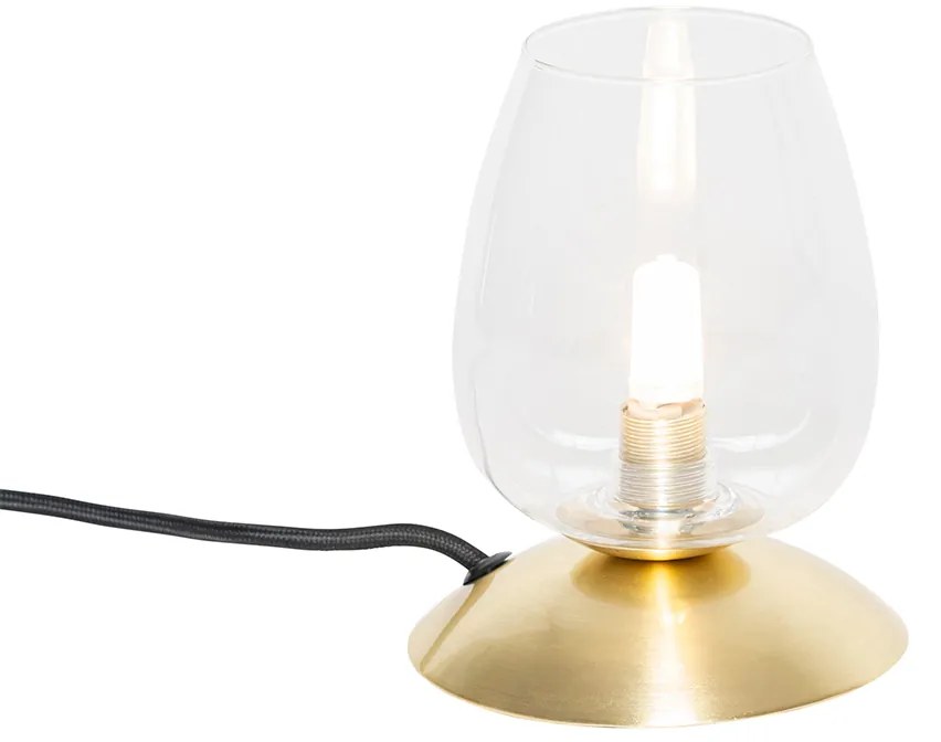 Klassieke tafellamp goud met glas - Elien