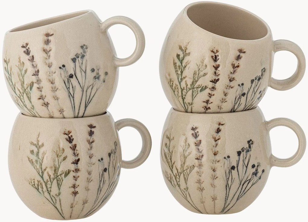 Handgemaakte koffiekopjes Bea, 4-delig