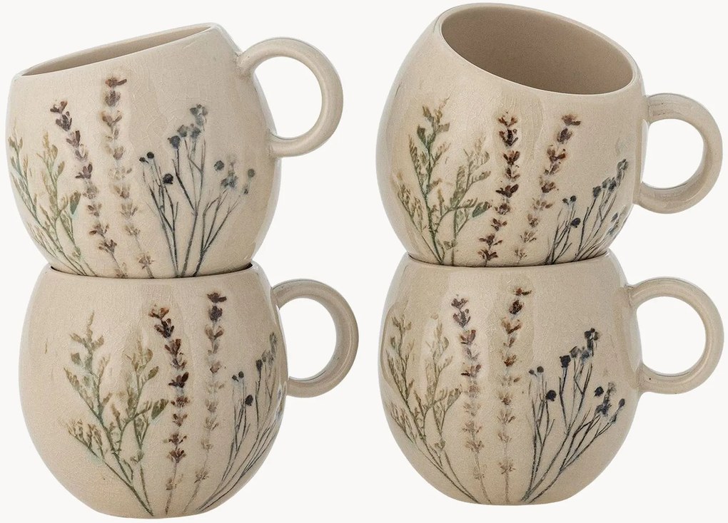 Handgemaakte koffiemokken Bea, 4-delig