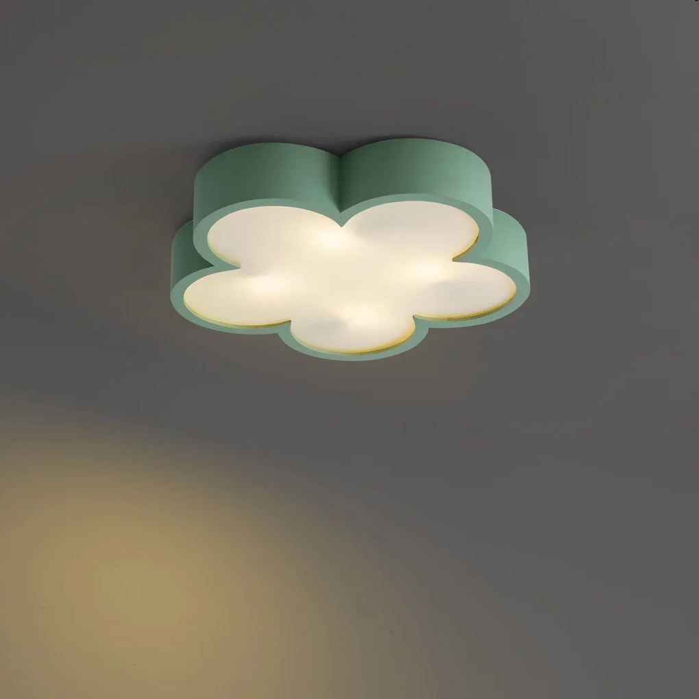 Kinder plafondlamp groen met wit - Lucille