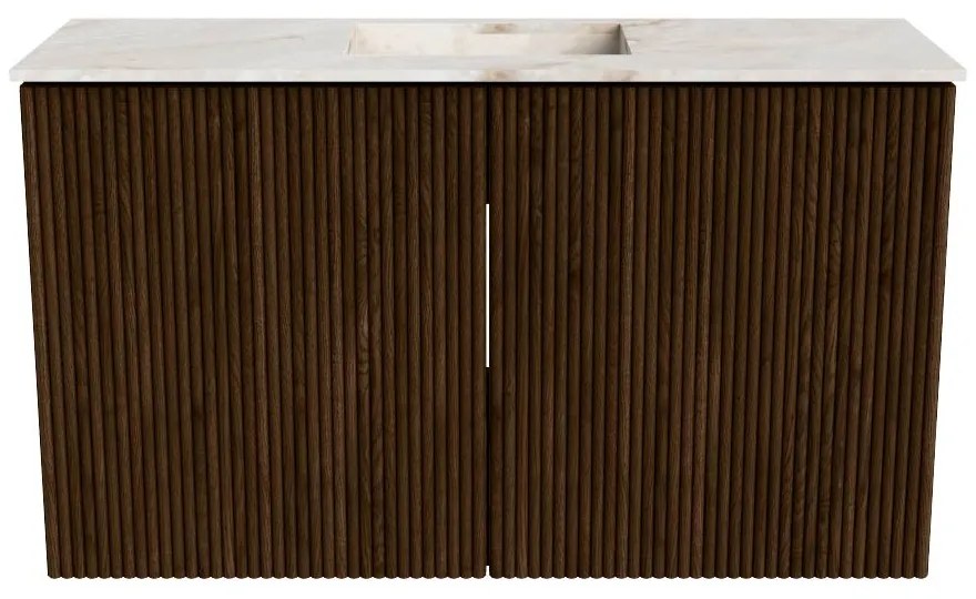 Mondiaz Joya DLux 70cm toiletmeubel walnut met wastafel faye midden 1 kraangat frappe