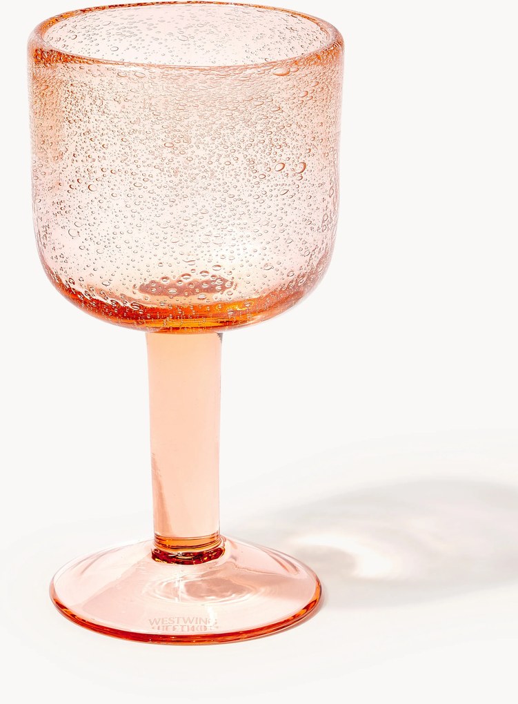 Mondgeblazen wijnglazen Hippolyte met luchtbellen, 4-delig