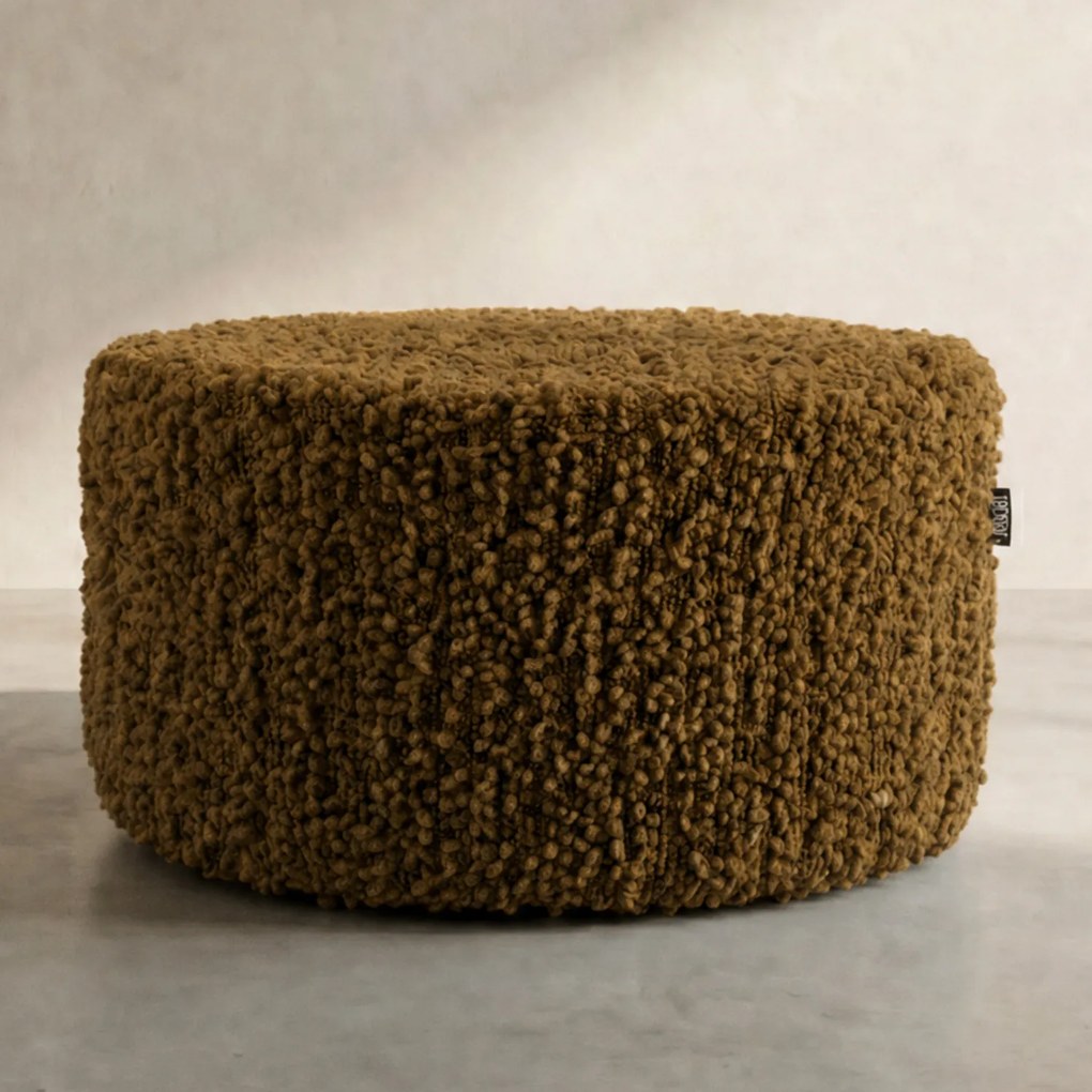By-Boo Vista Ronde Hocker Teddy Mosterd 60 Cm