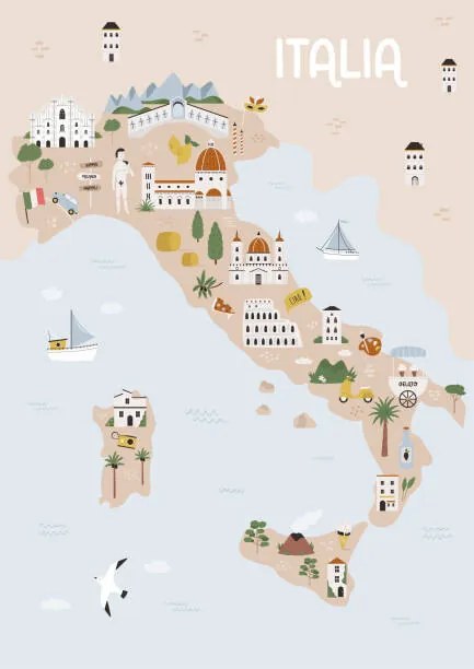 Ilustratie Vector illustration of map of Italy, undefined undefined