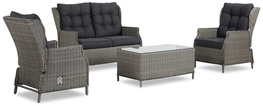 Stoel en Bank Loungeset 4 personen Wicker Grijs Garden Collections New Castle
