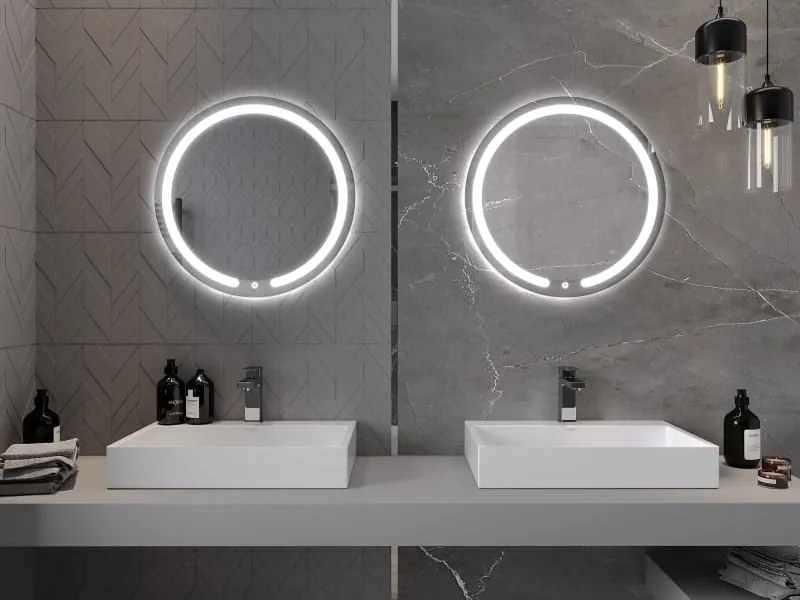 Mexen Rose verlichte badkamer spiegel, rond 60 cm, LED 6000K, anti-condens - 9810-060-060-611-00