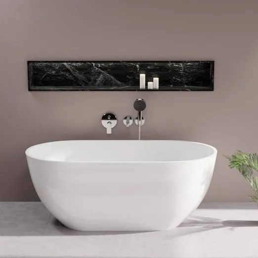 Polysan Reduta vrijstaand bad wit mineraalmarmer 150x75cm