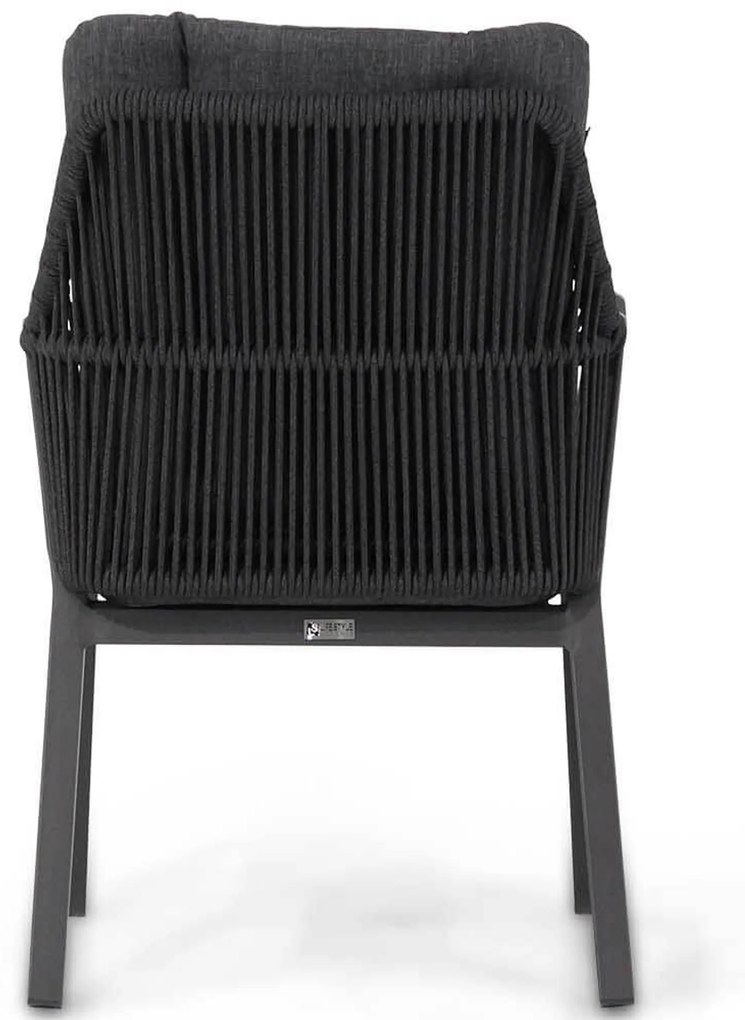 Tuinset Ronde Tuintafel 6 personen 150 cm Rope Grijs Lifestyle Garden Furniture Verona/Ancona