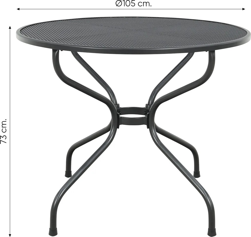 Royal Garden strekmetaal tuintafel rond - Ø90 cm. - Antraciet