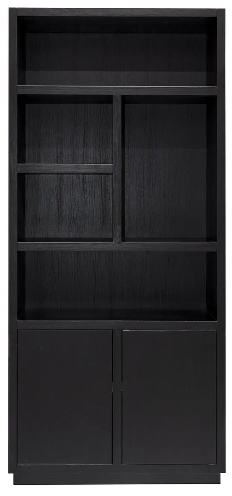 Richmond Interiors Oakura Boekenkast Zwart Eiken Links - 100x45x220cm.