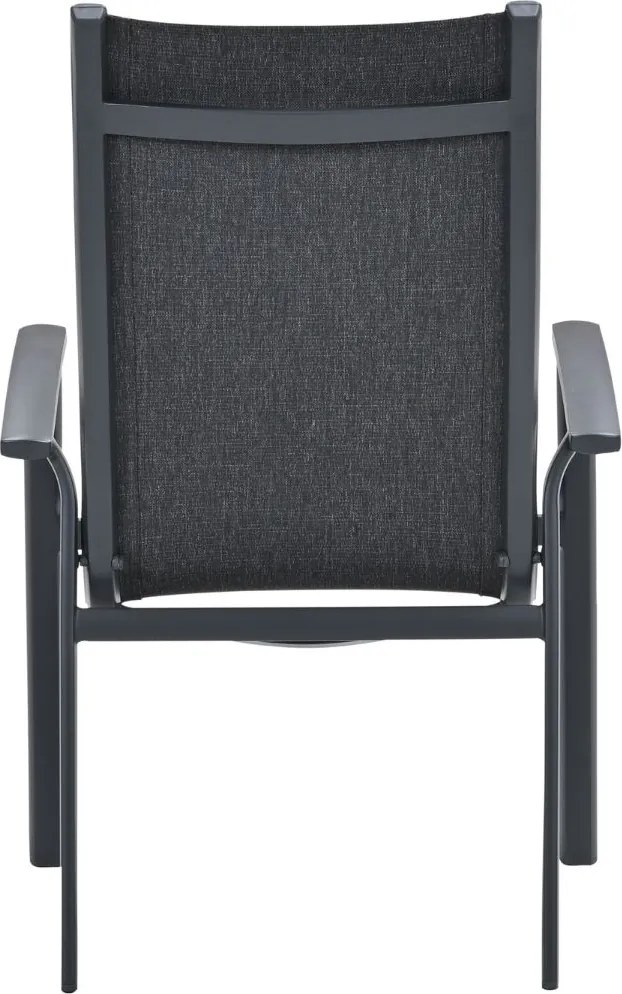 Garden Impressions Hilly tuinstoel stapelbaar donker grijs - 2 stuks