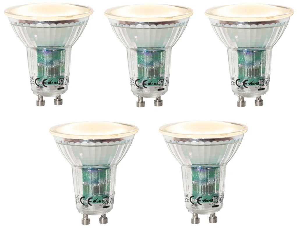 Set van 5 GU10 dimbare LED lamp schemersensor 3W 200 lm 2200K