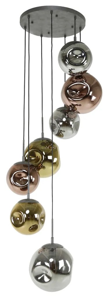 Extra Lange Hanglamp Met 7 Glasbollen