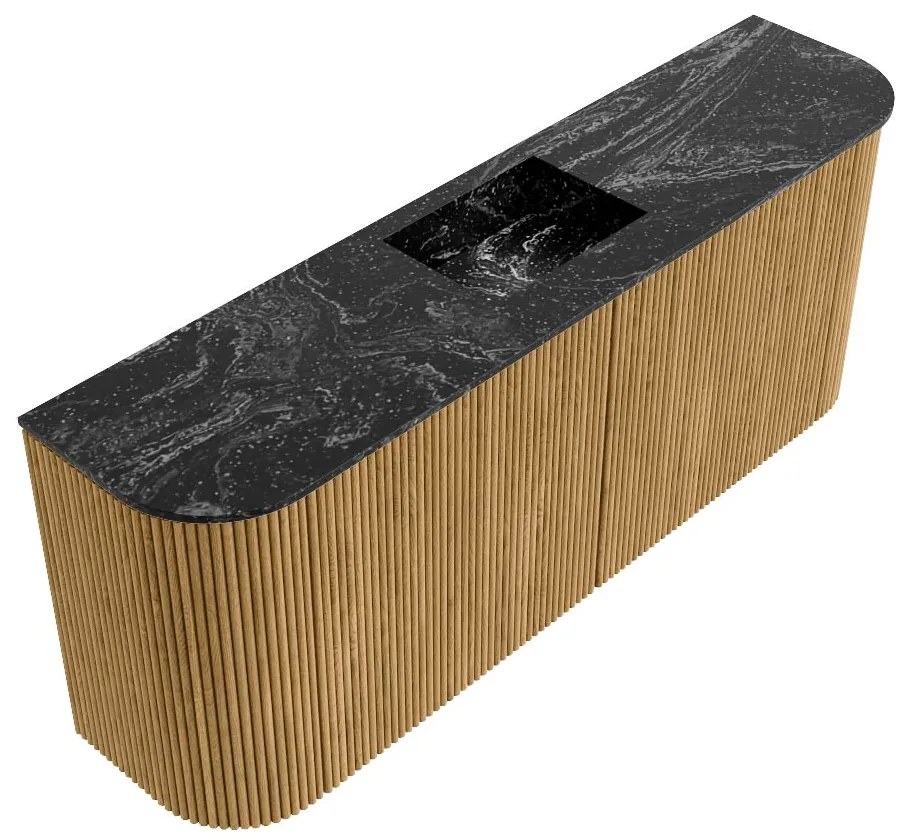 Mondiaz Joya DLux 105cm toiletmeubel ronding links/rechts oak met wastafel faye midden zonder kraangat lava