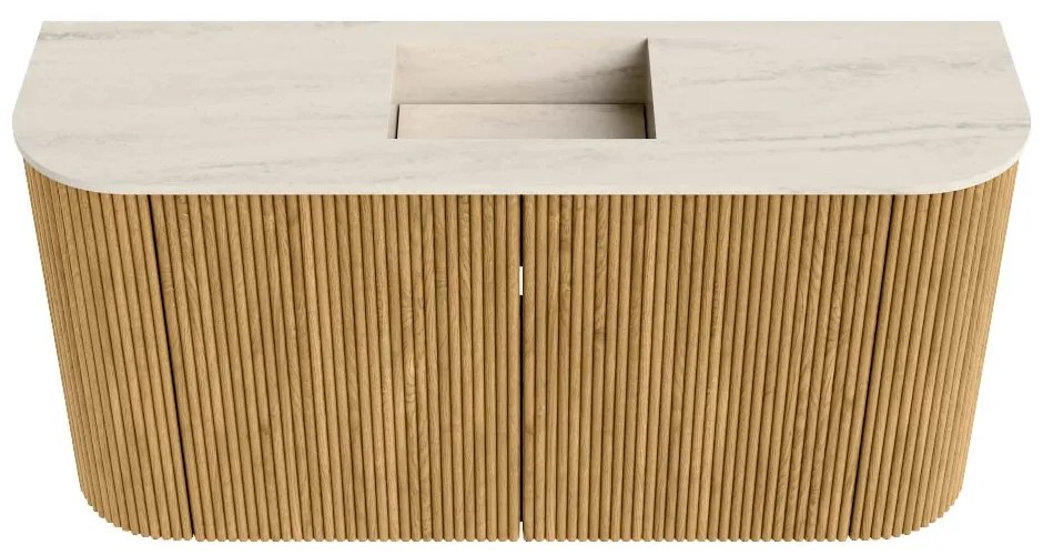 Mondiaz Joya DLux 85cm toiletmeubel ronding links/rechts oak met wastafel faye midden 1 kraangat meli