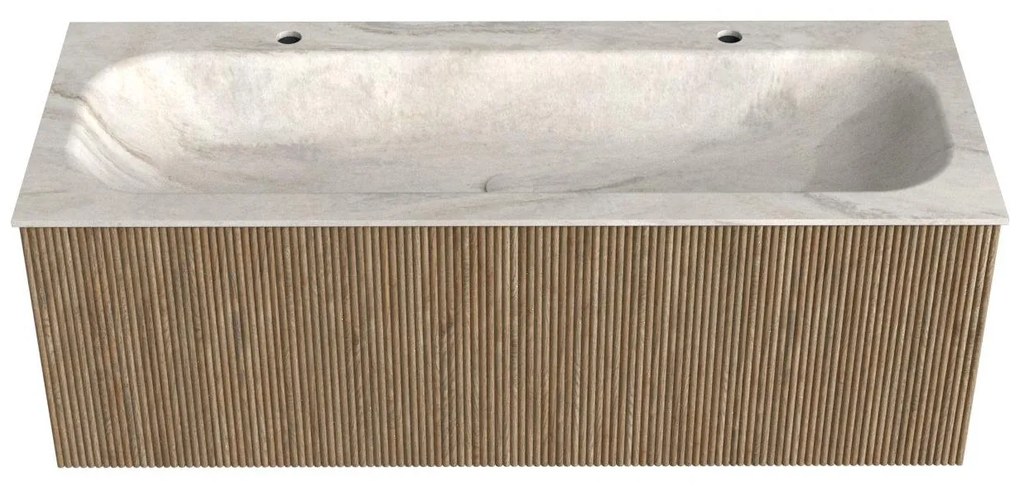 Mondiaz Kurve-dlux 120cm badmeubel dusk met 1 lade en wastafel big large midden 2 kraangaten ostra