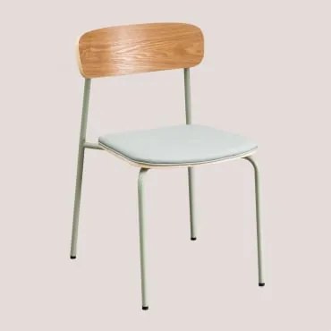 Set Van 2 Stapelbare Eetkamerstoelen Van Wilpier Kunstleer Groene Lauerl - Sklum