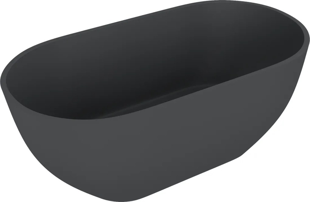 Polysan Reduta vrijstaand bad antraciet mat mineraalmarmer 170x80cm