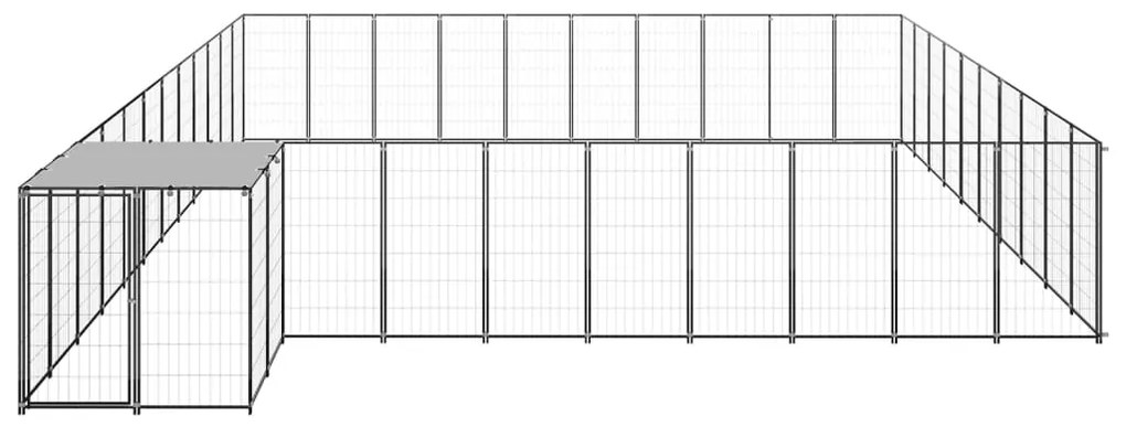 vidaXL Hondenkennel 31,46 m² staal zwart