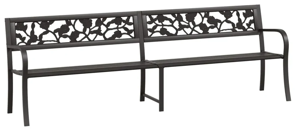 vidaXL Tuinbank dubbel 246 cm staal zwart