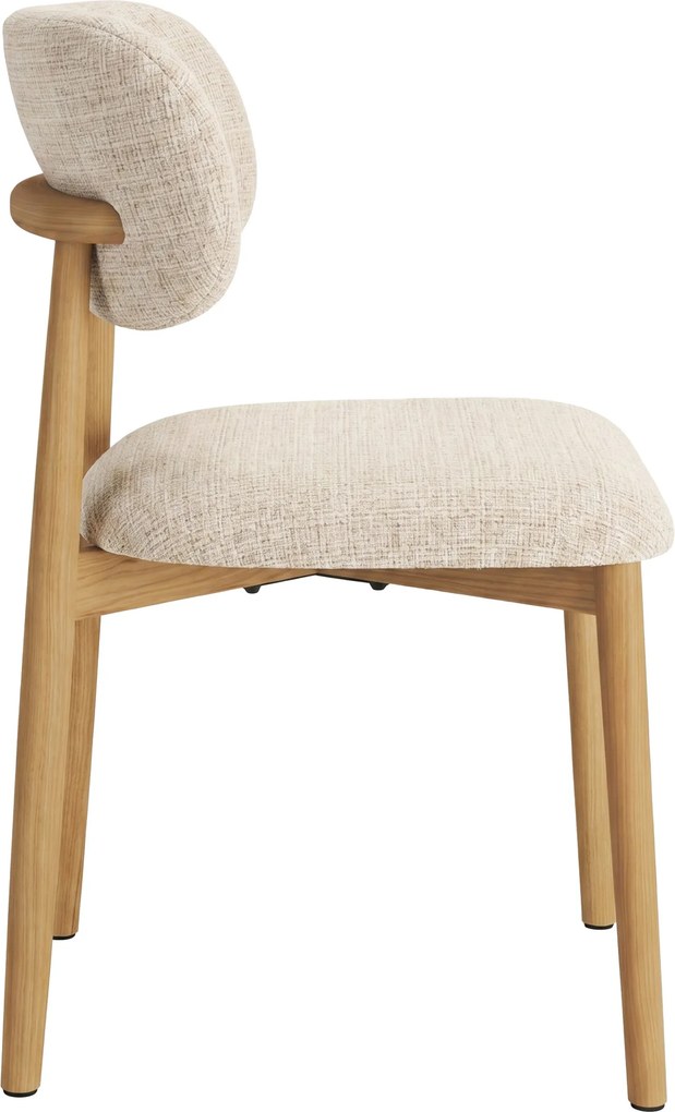 AVLO Beige (stof Juto 4)/gelakt eiken frame – HOUTEN STOEL VOOR WOONKAMER, EETKAMER, KEUKEN RETRO