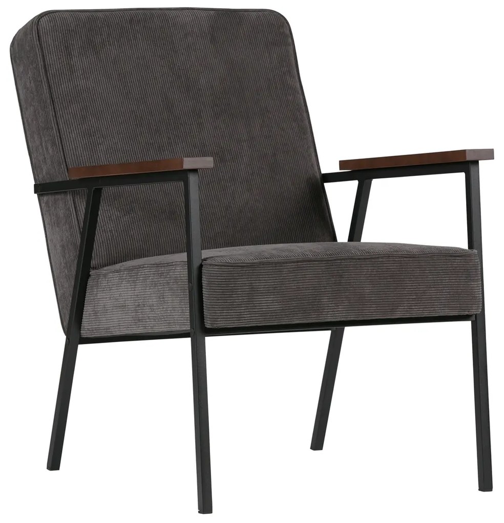 Woood Sally Retro Fauteuil Ribfluweel Grijs