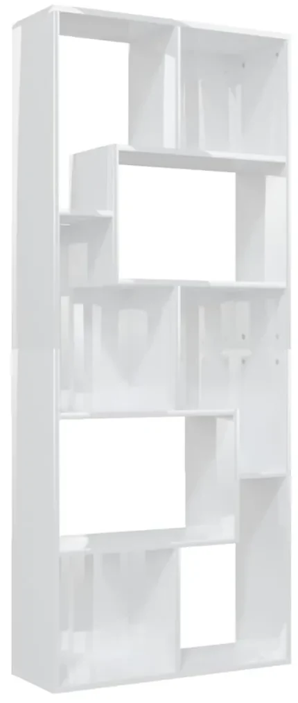 vidaXL Boekenkast 67x24x161 cm spaanplaat hoogglans wit